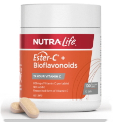 Nutra-Life エスターC + バイオフラボノイド 100タブレット